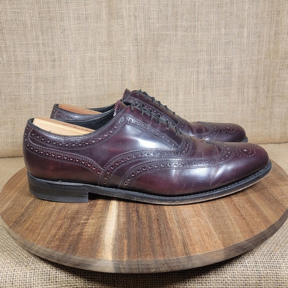 Florsheim Lexington Wingtip Burgundy Leather Dress Shoes Brogue Mens Size 10 D - Picture 1 of 10
